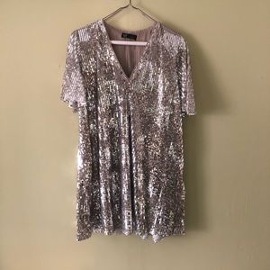 Zara silver sequined mini dress